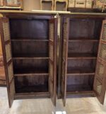 Antika pirinç işlemeli çift kitaplık - Görsel 3