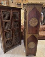 Antika pirinç işlemeli çift kitaplık - Görsel 4